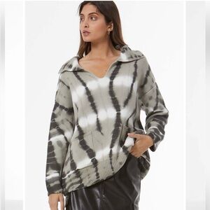 YFB Kendelle Sweater Olive Gray Tie-Dye